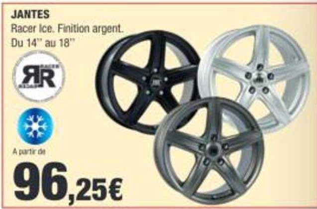 JANTES Racer Ice, Finition argent. Du 14" au 18"