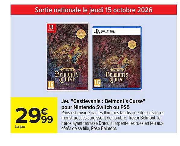 Jeu "Castlevania : Belmont's Curse" pour Nintendo Switch ou PS5