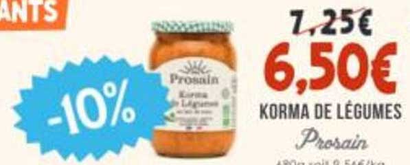 KORMA DE LÉGUMES Prosaïn