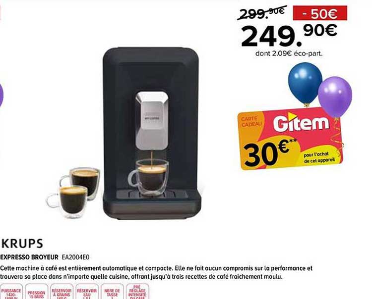 KRUPS EXPRESSO BROYEUR EA2004E0