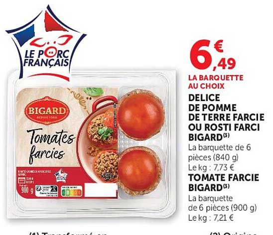 LA BARQUETTE AU CHOIX DELICE DE POMME DE TERRE FARCIE OU ROSTI FARCi BIGARD