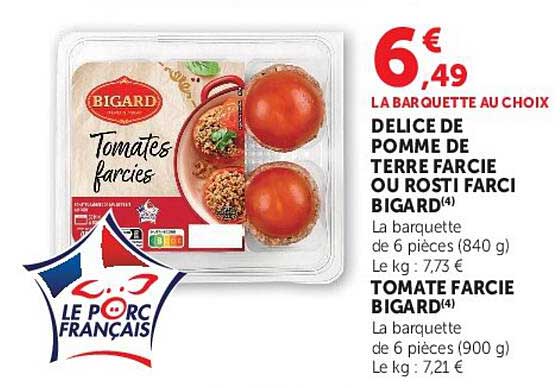 LA BARQUETTE AU CHOIX DELICE DE POMME DE TERRE FARCIE OU ROSTI FARCi BIGARD(4)