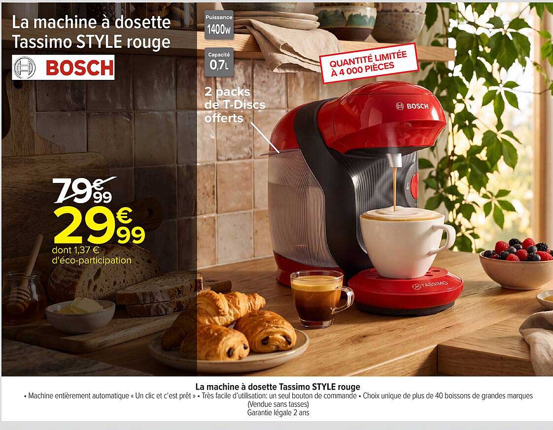 La machine à dosette Tassimo STYLE rouge