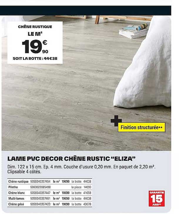 LAME PVC DÉCOR CHÊNE RUSTIC “ELIZA”
