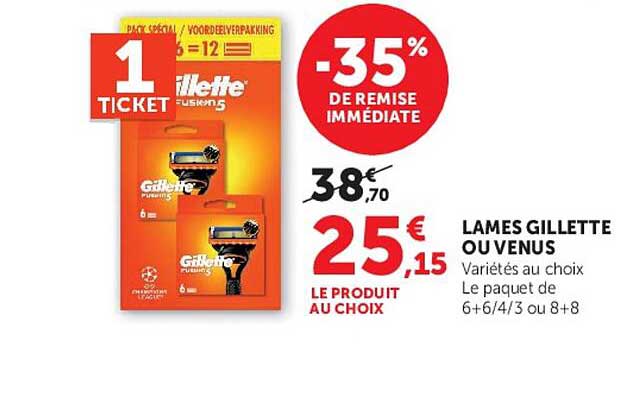 LAMES GILLETTE OU VENUS