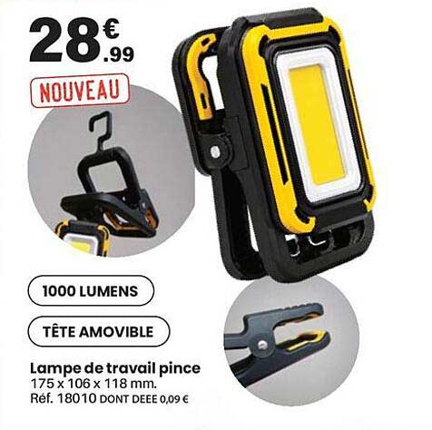 Lampe de travail pince