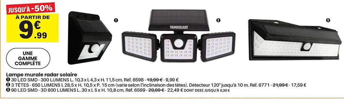 Lampe murale radar solaire