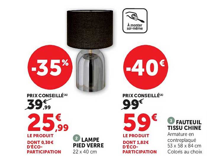 LAMPE PIED VERRE 22 x 40 cm