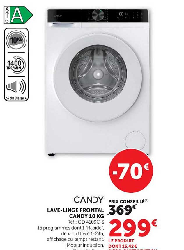 LAVE-LINGE FRONTAL CANDY 10 KG