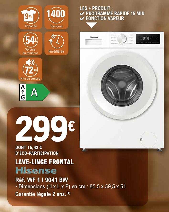 LAVE-LINGE FRONTAL Hisense