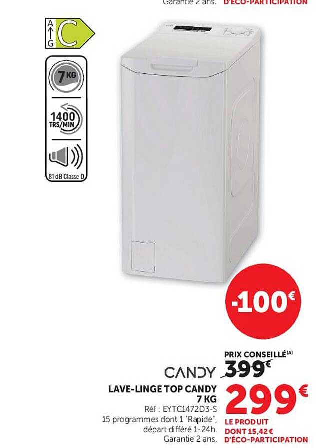 LAVE-LINGE TOP CANDY 7 KG