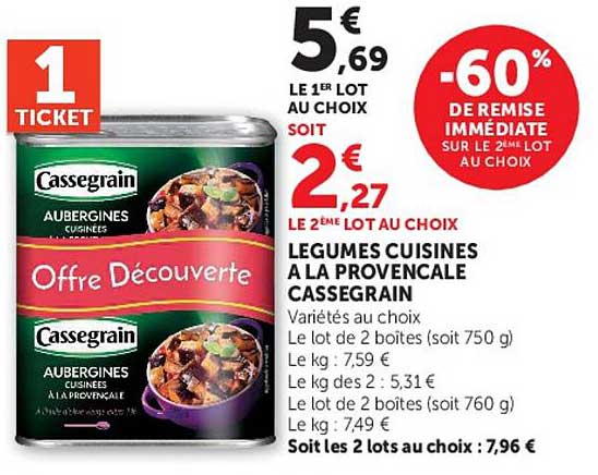 LÉGUMES CUISINÉS À LA PROVENÇALE CASSEGRAIN