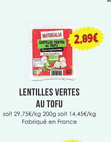 LENTILLES VERTES AU TOFU