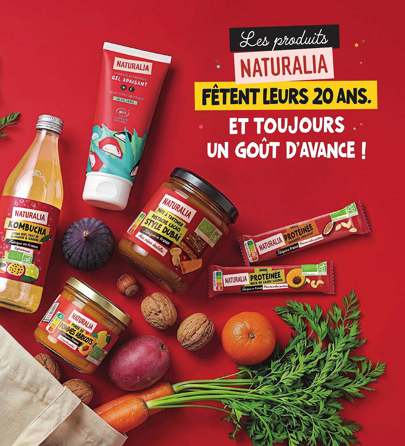Les produits NATURALIA FÊTENT LEURS 20 ANS. ET TOUJOURS UN GOÛT D’AVANCE !