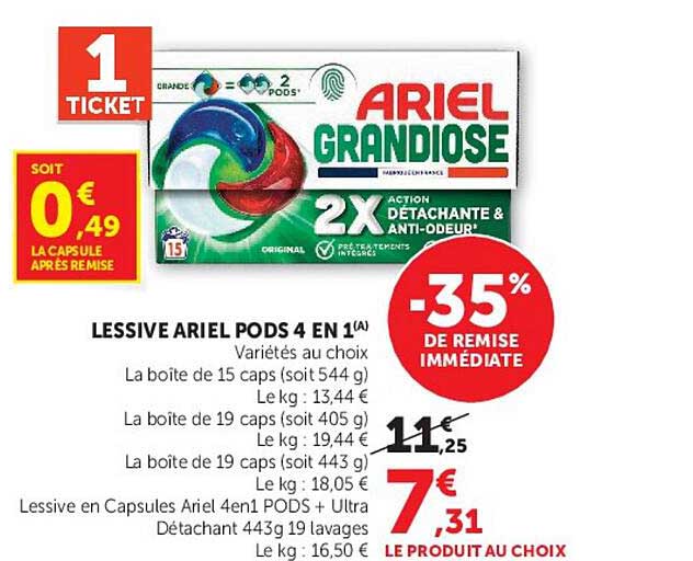 LESSIVE ARIEL PODS 4 EN 1(A)