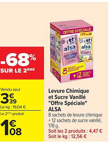Levure Chimique et Sucre Vanillé "Offre Spéciale" ALSA
