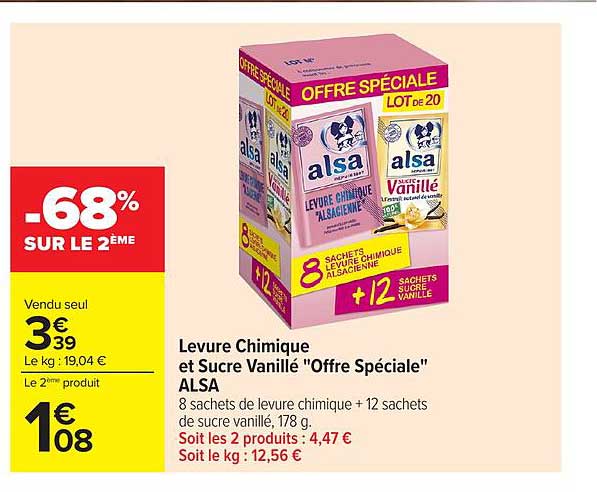 Levure Chimique et Sucre Vanillé "Offre Spéciale" ALSA