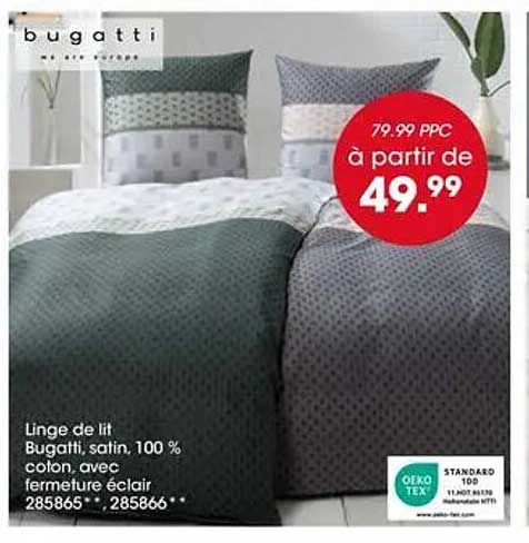 Linge de lit Bugatti, satin, 100 % coton, avec fermeture éclair 285865* 285866**