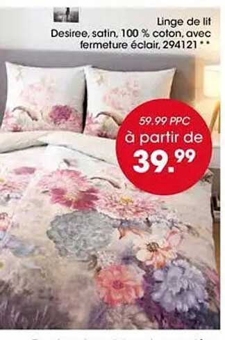 Linge de lit Desiree, satin, 100 % coton, avec fermeture éclair, 294121