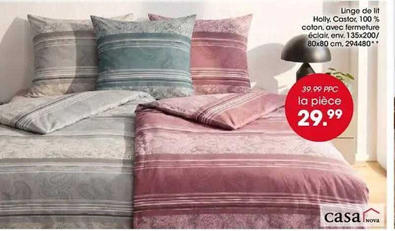 Linge de lit Holly, Castor, 100 % coton, avec fermeture éclair, env. 135x200/80x80 cm, 294480**
