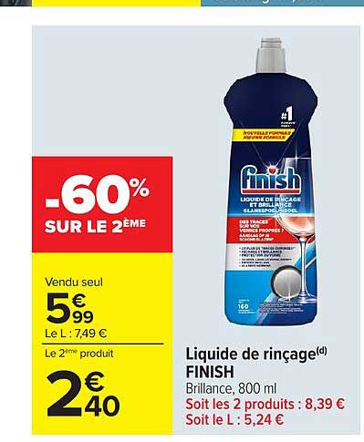 Liquide de rinçage FINISH Brillance, 800 ml