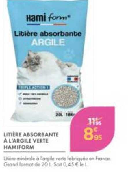 LITIÈRE ABSORBANTE À L'ARGILE VERTE HAMIFORM