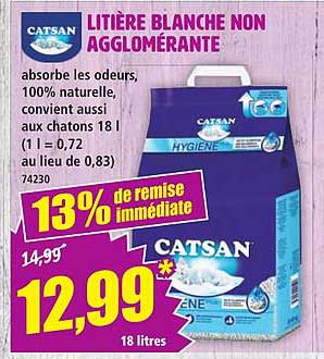 LITIERE BLANCHE NON AGGLOMERANTE