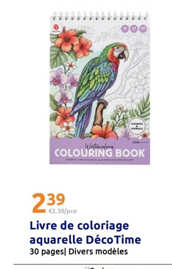 Livre de coloriage aquarelle DécoTime