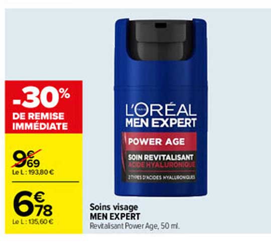 L'ORÉAL MEN EXPERT POWER AGE Soin Revitalisant Acide Hyaluronique