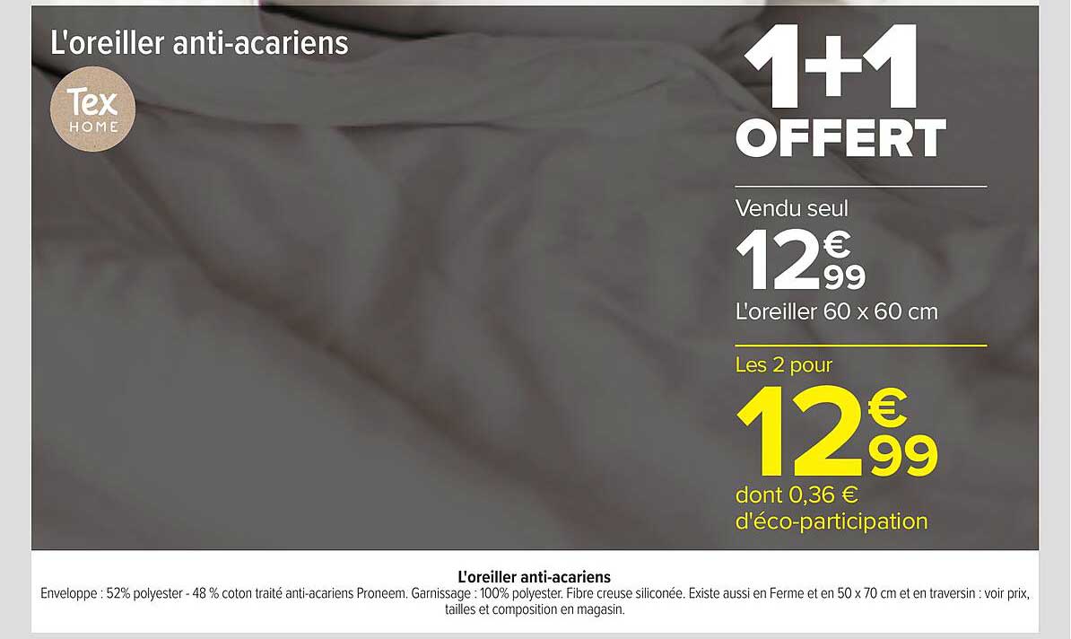 L'oreiller anti-acariens