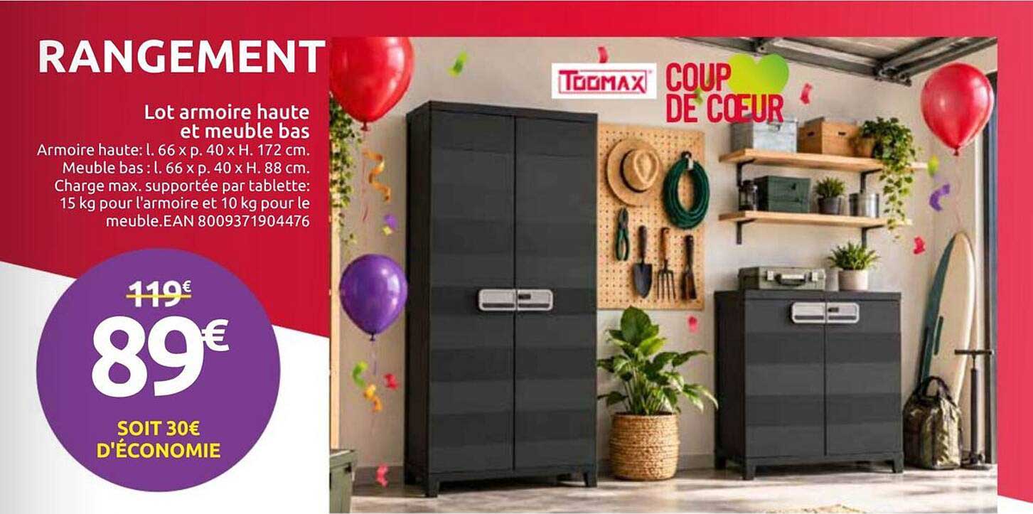 Lot armoire haute et meuble bas