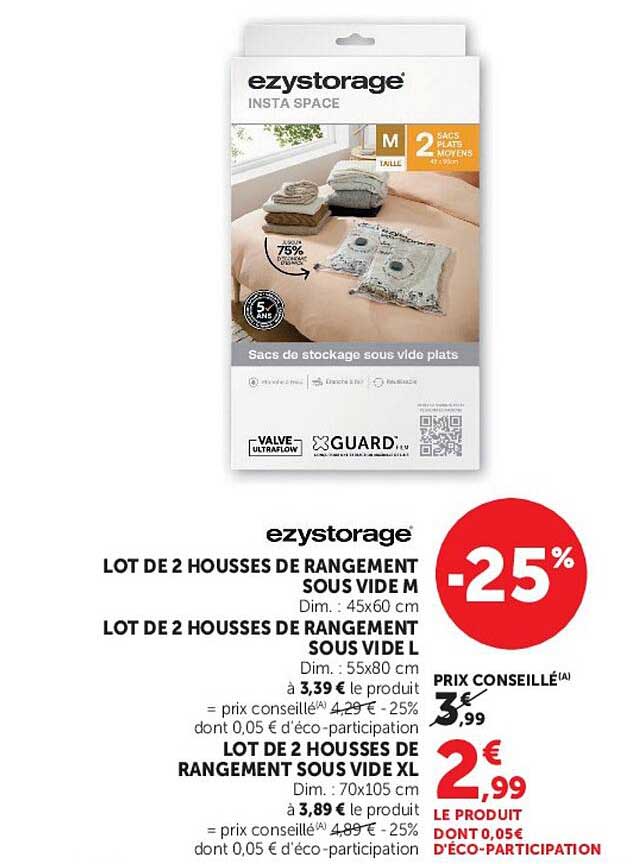 LOT DE 2 HOUSSES DE RANGEMENT SOUS VIDE M