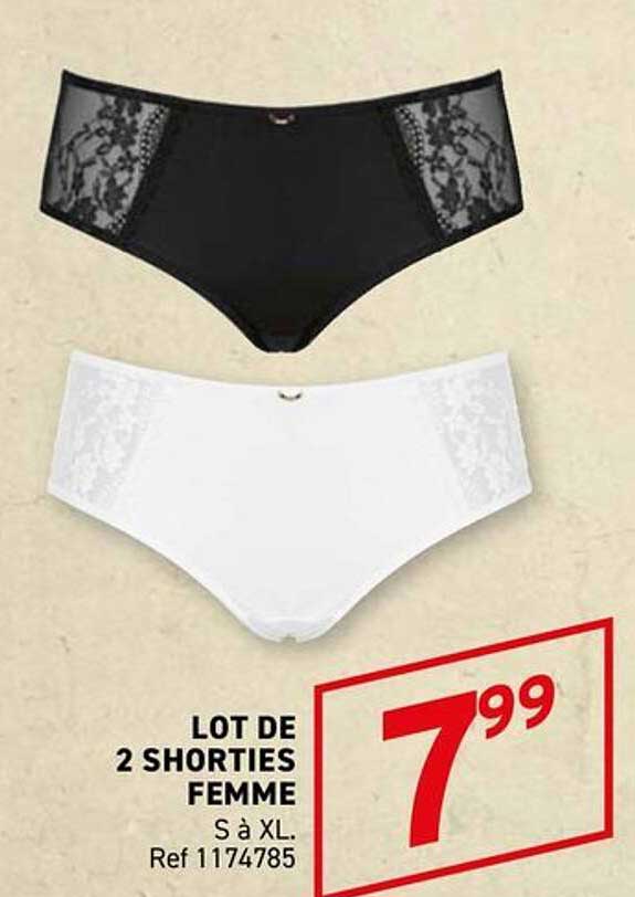 LOT DE 2 SHORTIES FEMME