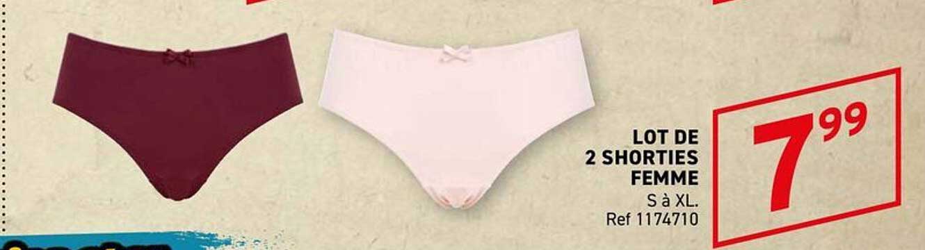 LOT DE 2 SHORTIES FEMME