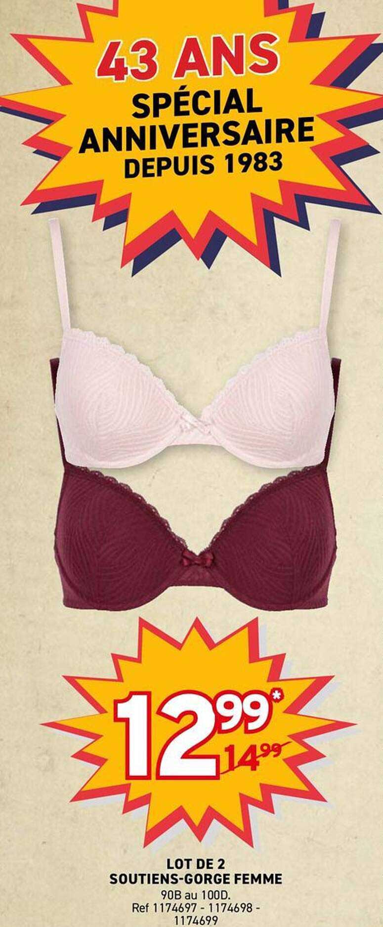 LOT DE 2 SOUTIENS-GORGE FEMME