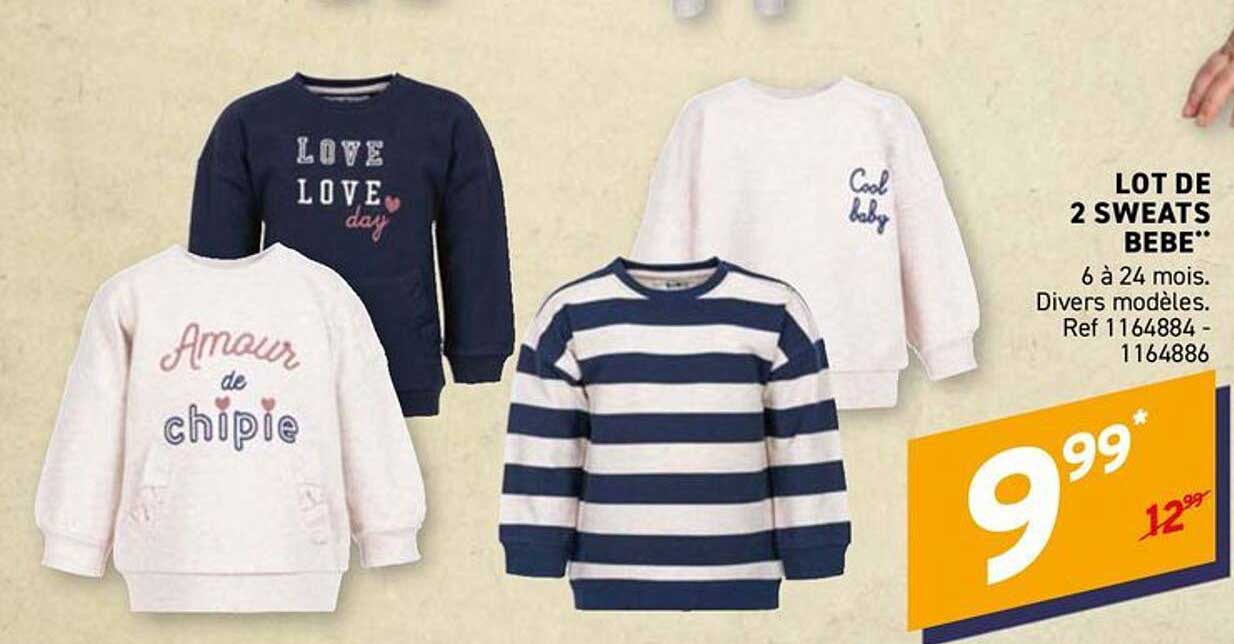 LOT DE 2 SWEATS BEBE*