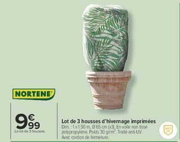 Lot de 3 housses d'hivernage imprimées