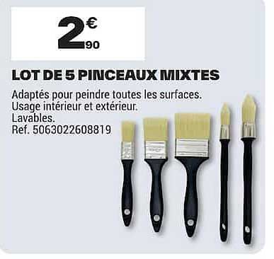 LOT DE 5 PINCEAUX MIXTES
