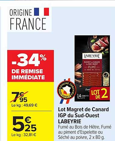 Lot Magret de Canard IGP du Sud-Ouest LABEYRIE