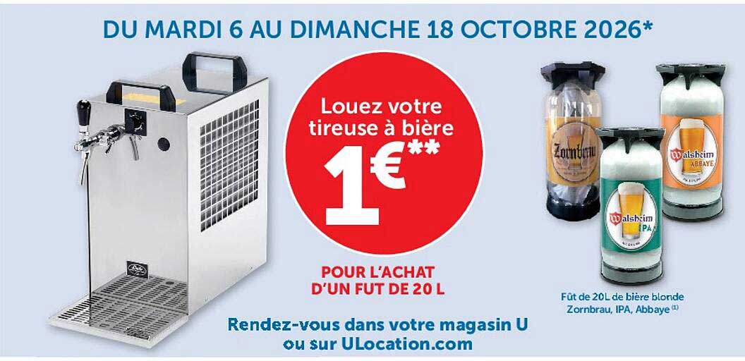 Louez votre tireuse à bière 1€**