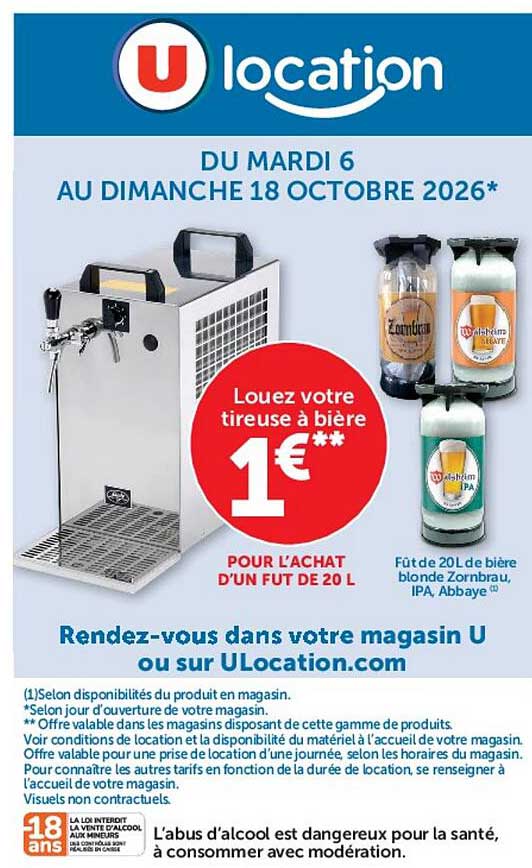 Louez votre tireuse à bière 1€**