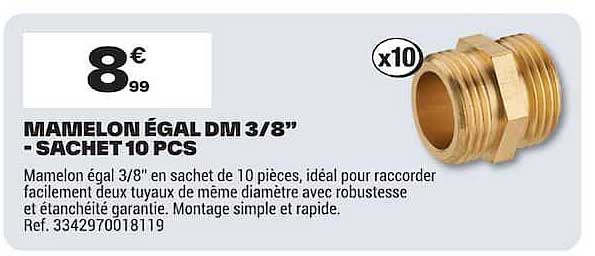 MAMELON ÉGAL D11 3/8" - SACHET 10 PCS
