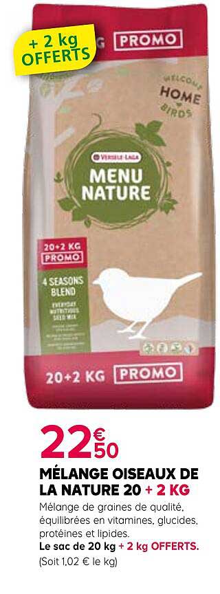MÉLANGE OISEAUX DE LA NATURE 20 + 2 KG