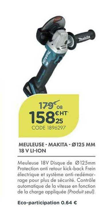 MEULEUSE - MAKITA - Ø125 MM 18 V LI-ION