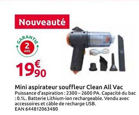 Mini aspirateur souffleur Clean All Vac