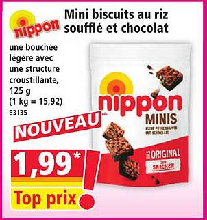 Mini biscuits au riz soufflé et chocolat