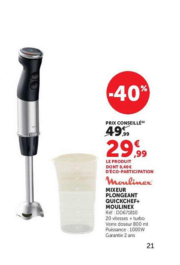 MIXEUR PLONGEANT QUICKCHEF+ MOULINEX