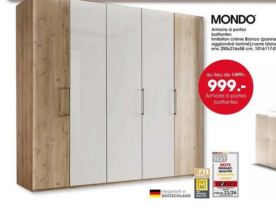 MONDO Armoire à portes battantes
