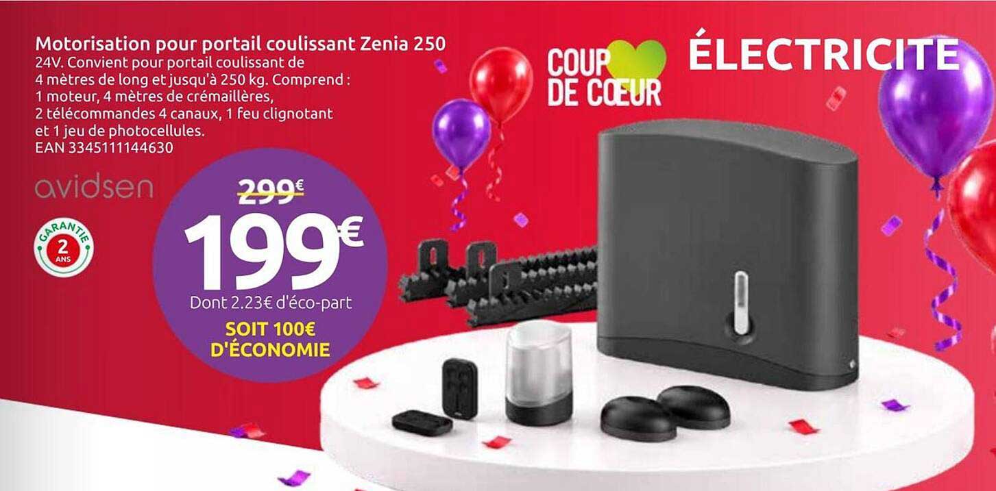 Motorisation pour portail coulissant Zenia 250