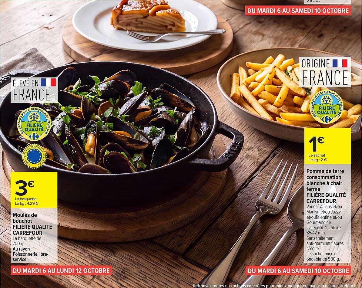 Moules de bouchot FILIÈRE QUALITÉ CARREFOUR